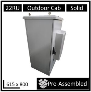 LDR 22U Floor Outdoor Cabinet (615mm x 800mm) Assembled, IP55, 600w AC Air Conditioner, 6 Port PDU