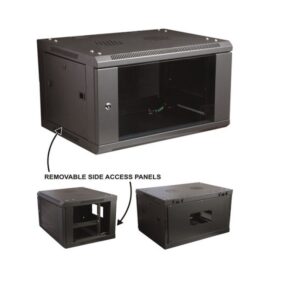 4RU 600mm Deep Wall Cabinet Glass Door Without Vents
