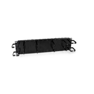2U Double-Sided Horizontal / Vertical Cable Management Panel With Finger Duct & D-Ring Hooks Black