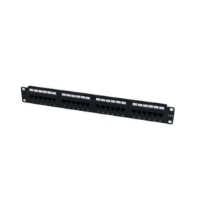 24 Port 1U Rackmount Cat 6 110 Patch Panel Black