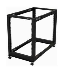 StarTech.com 4-Post 15U 19inch Mobile Open Frame Server Rack Black