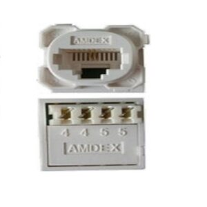 CAT3 Voice Jack 2 Pins Wired of 8 White