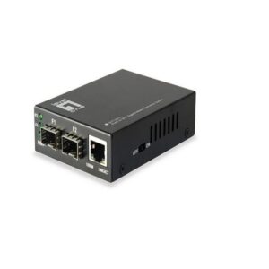 RJ45 To SFP Gigabit Media Converter Switch 2 x SFP 1 x RJ45 Black