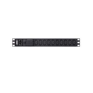 1U Basic PDU 10x Outlets With Surge Protection 50-60 Hz Aluminum Black