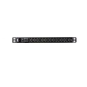 0U 16-port Basic PDU With Surge Protection Aluminum Black