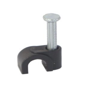 6mm Cable Clips Round Black-Bulk