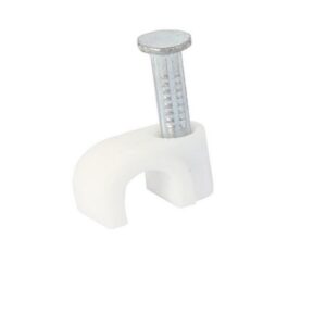 5mm Cable Clips Round White- Bulk