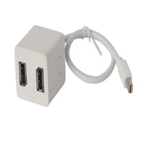 Mini-Display Port To Display Port Splitter White