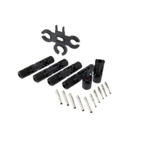 Kit Of MC4 Solar Plugs And Sockets, Five Pairs Black